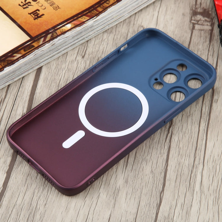 For iPhone 12 Pro Liquid TPU Silicone Gradient MagSafe Phone Case(Blue Purple)