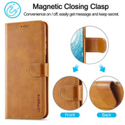 For Samsung Galaxy A34 5G LC.IMEEKE Calf Texture Leather Phone Case(Brown)