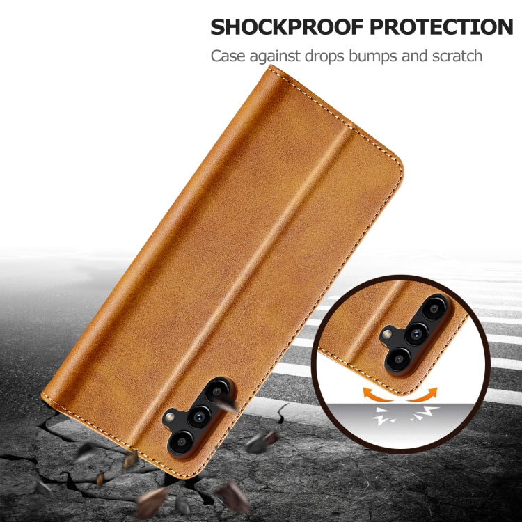 For Samsung Galaxy A34 5G LC.IMEEKE Calf Texture Leather Phone Case(Brown)