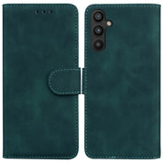 For Samsung Galaxy A34 5G Skin Feel Pure Color Flip Leather Phone Case(Green)