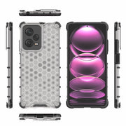 For Xiaomi Poco X5 Pro Shockproof Honeycomb PC + TPU Phone Case(White)