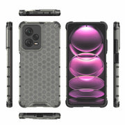 For Xiaomi Poco X5 Pro Shockproof Honeycomb PC + TPU Phone Case(Black)