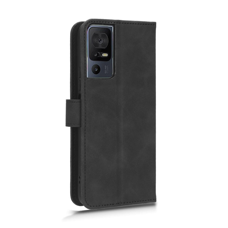 For TCL 40SE Skin Feel Magnetic Flip Leather Phone Case(Black)
