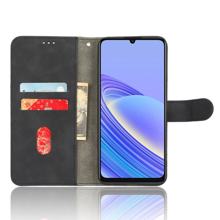 For TCL 40SE Skin Feel Magnetic Flip Leather Phone Case(Black)