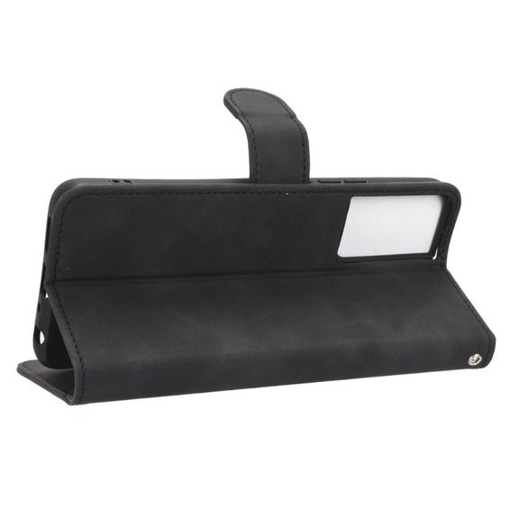 For TCL 40SE Skin Feel Magnetic Flip Leather Phone Case(Black)