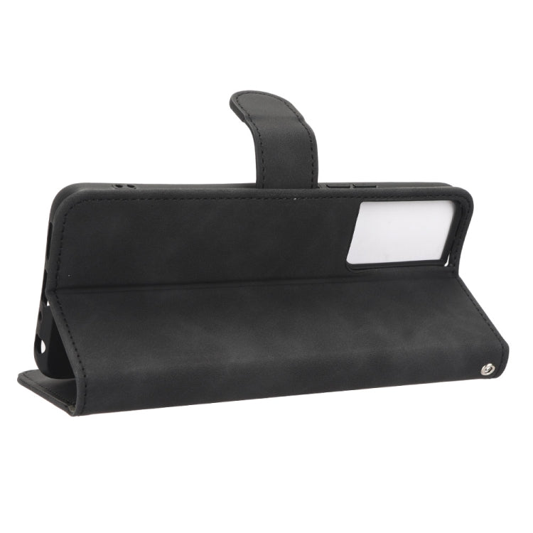 For TCL 40SE Skin Feel Magnetic Flip Leather Phone Case(Black)
