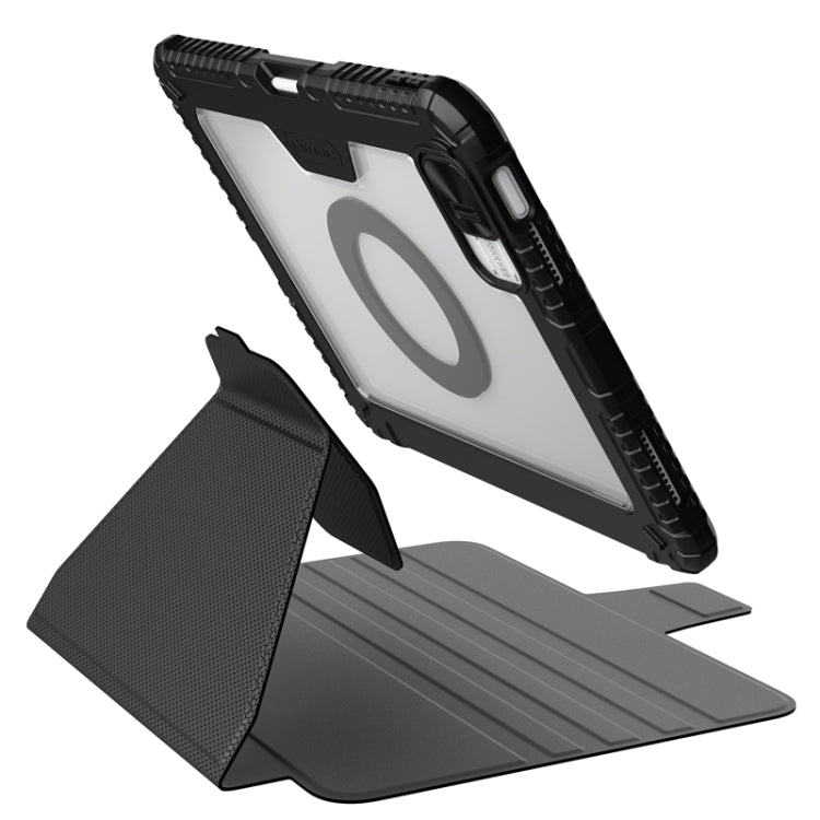 For iPad 2025 / 2022 NILLKIN Bumper Snapsafe Multifunctional Leather Tablet Case with Pen Slot(Black)