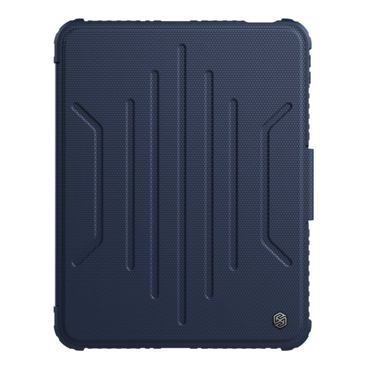 For iPad 2025 / 2022 NILLKIN Bumper Snapsafe Multifunctional Leather Tablet Case with Pen Slot(Blue)