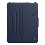 For iPad 2025 / 2022 NILLKIN Bumper Snapsafe Multifunctional Leather Tablet Case with Pen Slot(Blue)