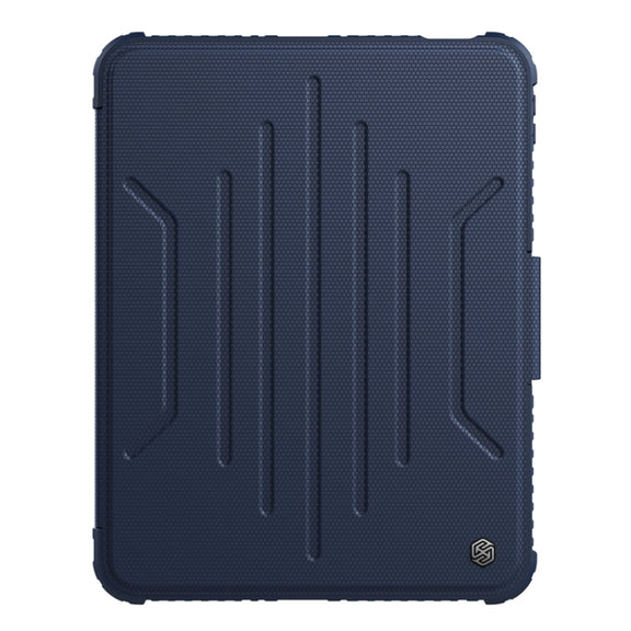 For iPad 2025 / 2022 NILLKIN Bumper Snapsafe Multifunctional Leather Tablet Case with Pen Slot(Blue)