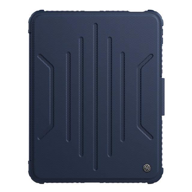 For iPad 2025 / 2022 NILLKIN Bumper Snapsafe Multifunctional Leather Tablet Case with Pen Slot(Blue)