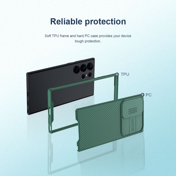 For Samsung Galaxy S23 Ultra 5G NILLKIN Black Mirror Pro Series Camshield Phone Case(Black)