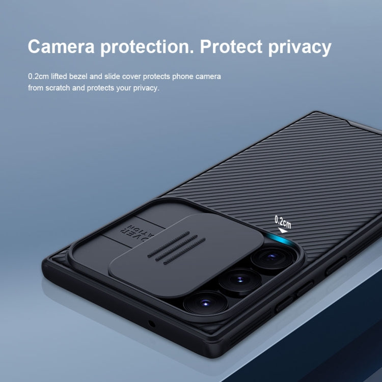 For Samsung Galaxy S23 Ultra 5G NILLKIN Black Mirror Pro Series Camshield Phone Case(Black)