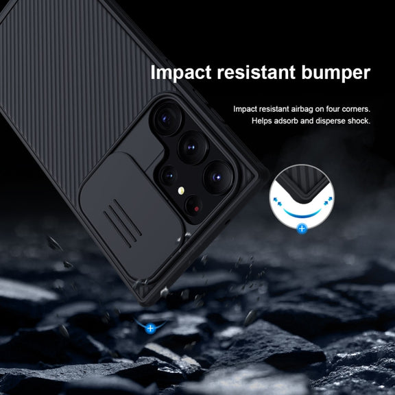 For Samsung Galaxy S23 Ultra 5G NILLKIN Black Mirror Pro Series Camshield Phone Case(Black)