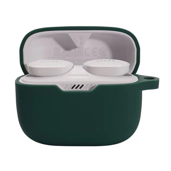 For JBL T230NC TWS Wireless Earphone Silicone Protective Case(Dark Green)