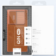 For Samsung Galaxy S23+ 5G NILLKIN QIN Series Pro Sliding Camera Cover Design Leather Phone Case(Black)