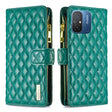 For Xiaomi Redmi 12C Diamond Lattice Zipper Wallet Leather Flip Phone Case(Green) - free shipping - PMC TechLife - Order now!