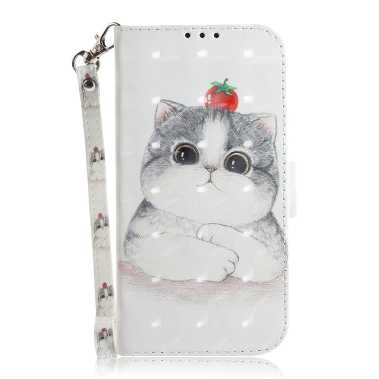 For Samsung Galaxy A54 5G 3D Colored Pattern Flip Leather Phone Case(Cute Cat)