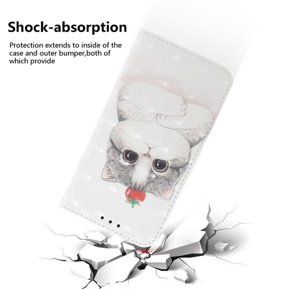 For Samsung Galaxy A54 5G 3D Colored Pattern Flip Leather Phone Case(Cute Cat)