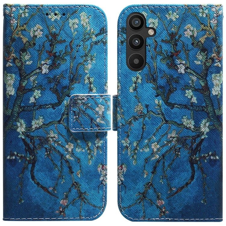 For Samsung Galaxy A34 5G Coloured Drawing Flip Leather Phone Case(Apricot)