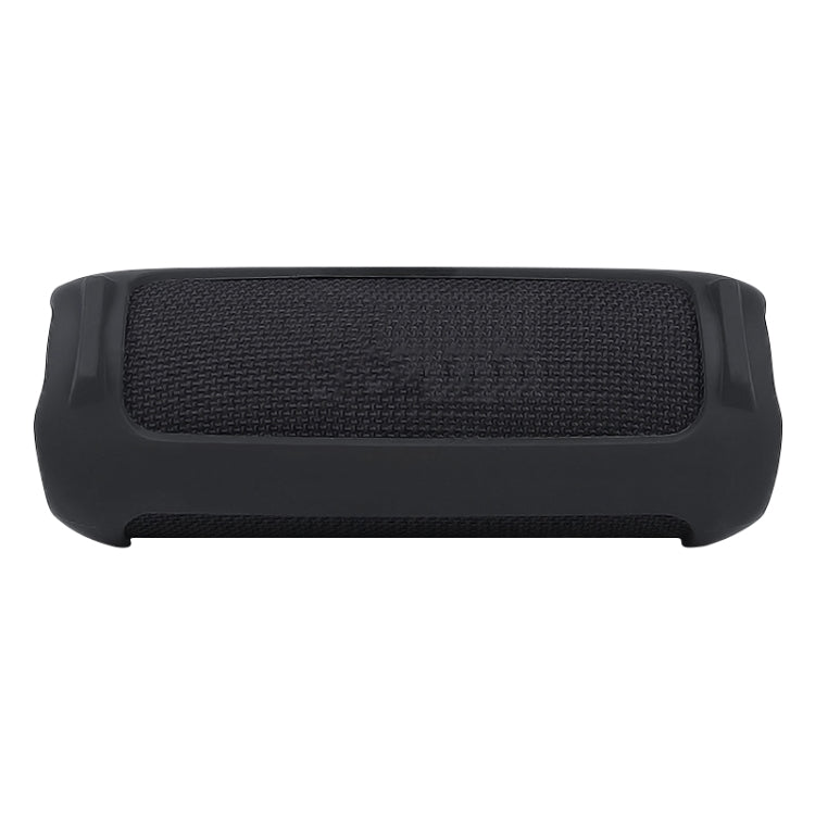 For JBL Flip 6 Bluetooth Speaker Portable Silicone Case with Shoulder Strap(Black)