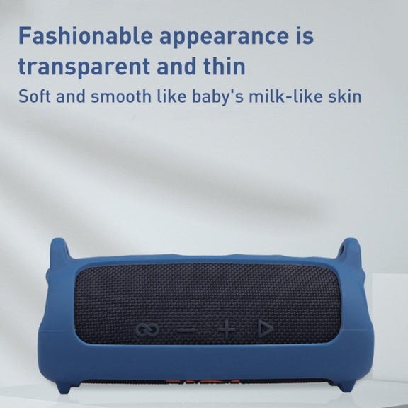 For JBL Flip 6 Bluetooth Speaker Portable Silicone Case with Shoulder Strap(Black)
