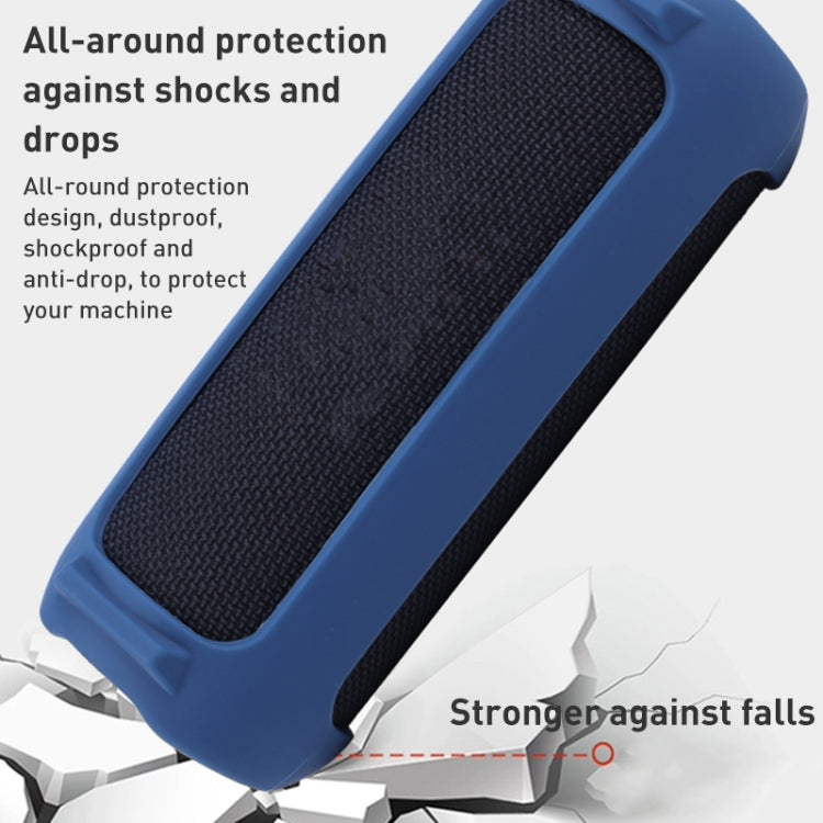 For JBL Flip 6 Bluetooth Speaker Portable Silicone Case with Shoulder Strap(Red)
