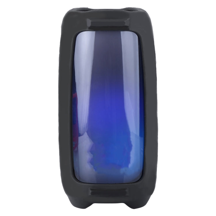 For JBL Pulse 5 Colorful Light Effect Bluetooth Speaker Silicone Case with Shoulder Strap(Black)