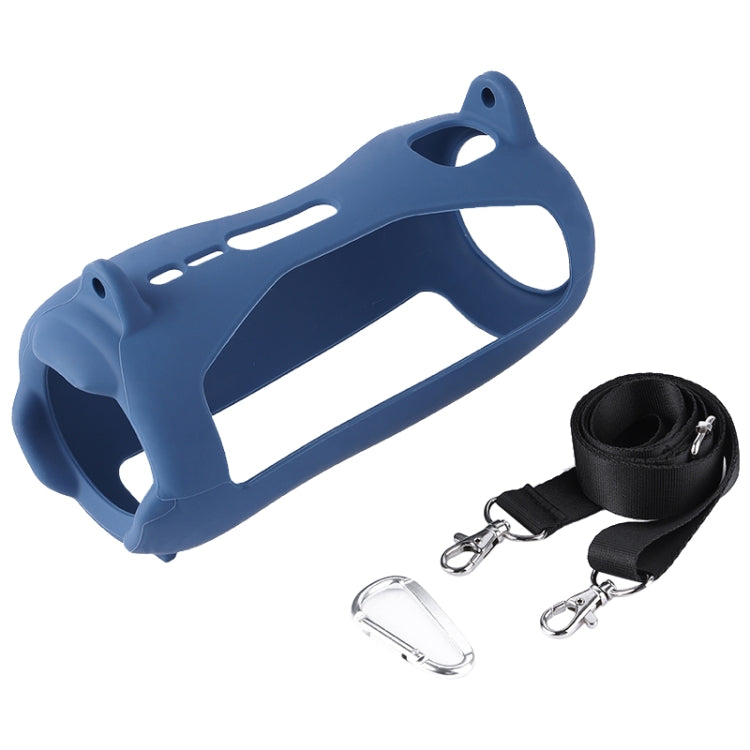 For JBL Pulse 5 Colorful Light Effect Bluetooth Speaker Silicone Case with Shoulder Strap(Blue)