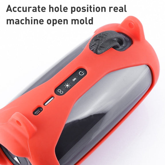 For JBL Pulse 5 Colorful Light Effect Bluetooth Speaker Silicone Case with Shoulder Strap(Red)