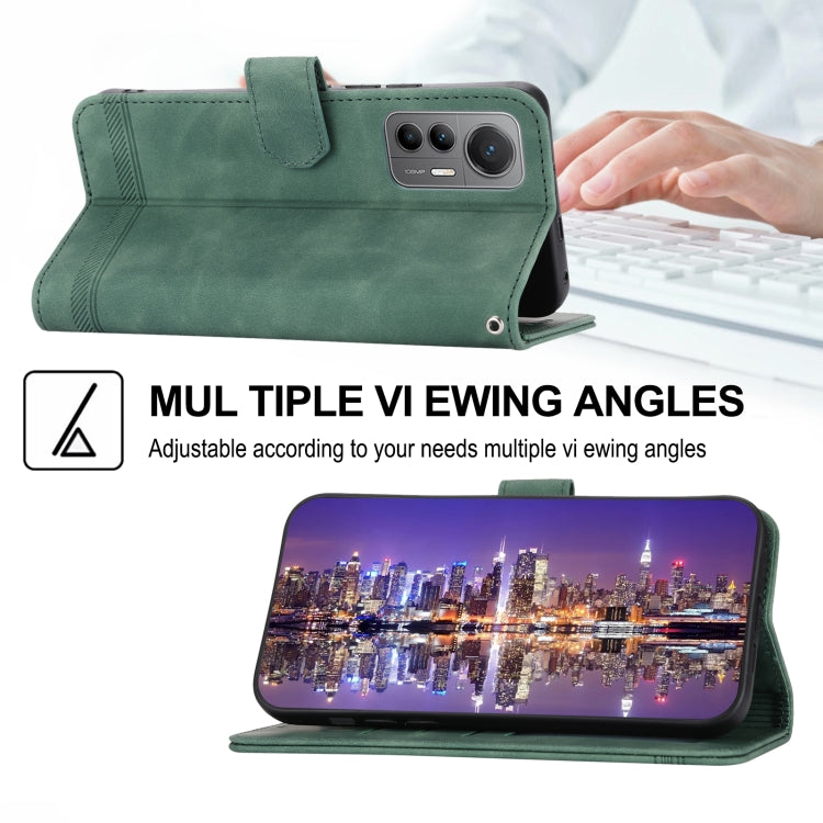 For Xiaomi 12 / 12X Dierfeng Dream Line TPU + PU Leather Phone Case(Green)