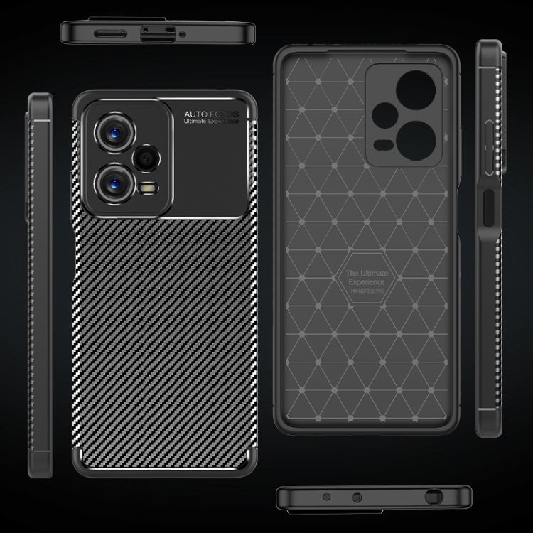 For Xiaomi Redmi Note 12 Global/Poco X5 Carbon Fiber Texture Shockproof TPU Phone Case(Black)