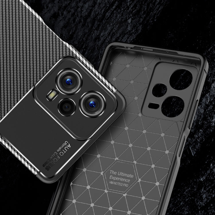 For Xiaomi Redmi Note 12 Global/Poco X5 Carbon Fiber Texture Shockproof TPU Phone Case(Black)