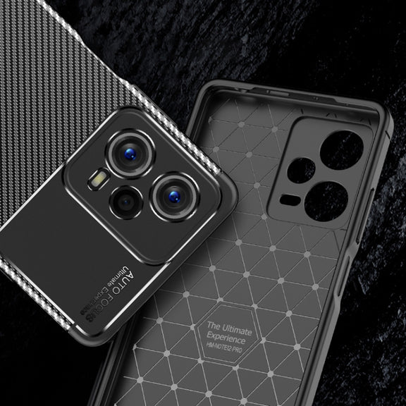 For Xiaomi Redmi Note 12 Global/Poco X5 Carbon Fiber Texture Shockproof TPU Phone Case(Black)