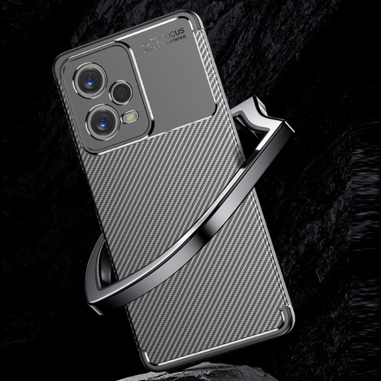 For Xiaomi Redmi Note 12 Global/Poco X5 Carbon Fiber Texture Shockproof TPU Phone Case(Black)