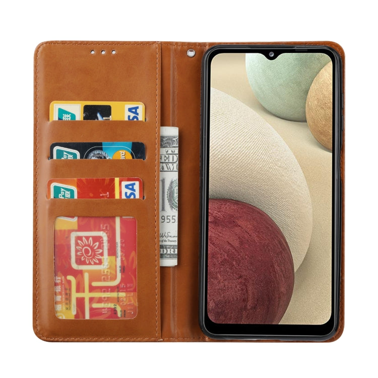 For Samsung Galaxy A34 5G Knead Skin Texture Flip Leather Phone Case(Brown)