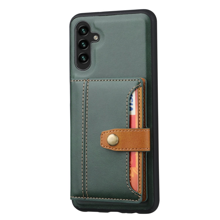 For Samsung Galaxy A34 5G Calfskin Card Slot TPU + PU Phone Case(Green)