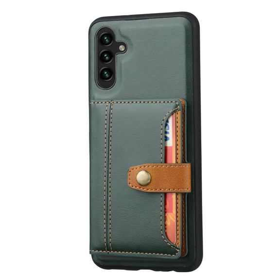 For Samsung Galaxy A34 5G Calfskin Card Slot TPU + PU Phone Case(Green)