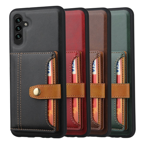 For Samsung Galaxy A34 5G Calfskin Card Slot TPU + PU Phone Case(Green)