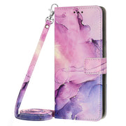 For Xiaomi Redmi Note 12 Global / Poco X5 5G Crossbody Painted Marble Pattern Leather Phone Case(Purple)