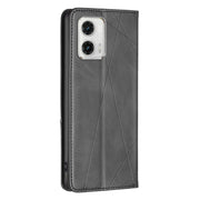 For Motorola Moto G73 5G Prismatic Invisible Magnetic Leather Phone Case(Black)