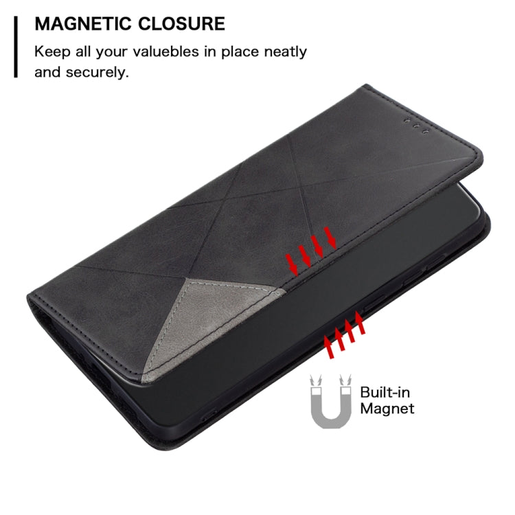 For Motorola Moto G73 5G Prismatic Invisible Magnetic Leather Phone Case(Black)