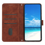 For Xiaomi Redmi Note 12 Pro Speed / Poco X5 Pro 5G Skin Feel Heart Pattern Leather Phone Case with Lanyard(Brown)