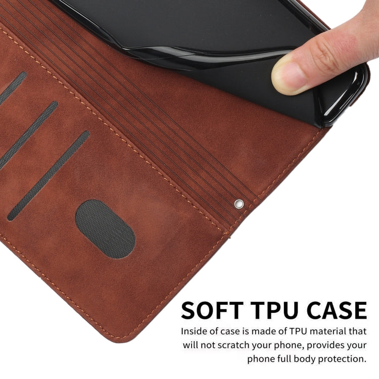 For Xiaomi Redmi Note 12 Pro Speed / Poco X5 Pro 5G Skin Feel Heart Pattern Leather Phone Case with Lanyard(Brown)