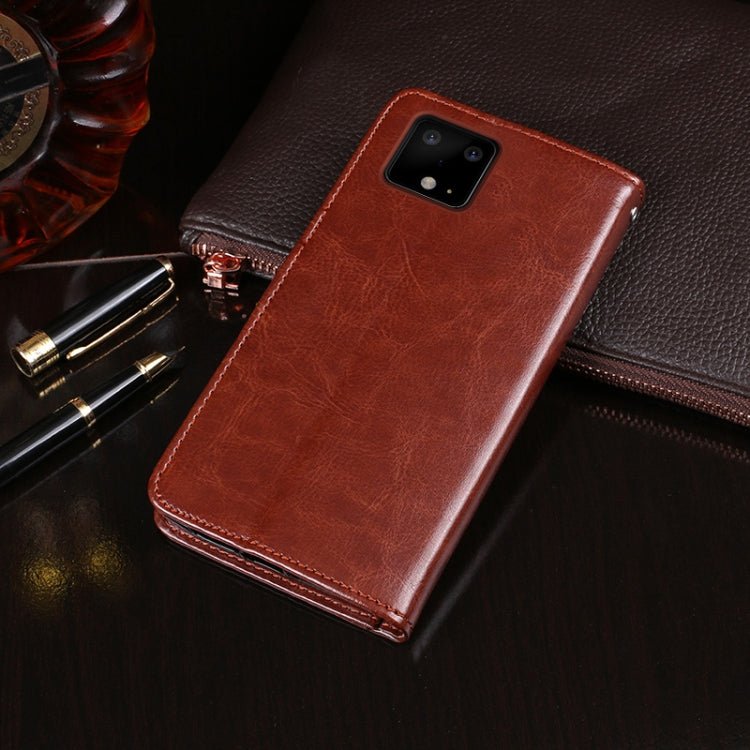 For Google Pixel 4 idewei Crazy Horse Texture Horizontal Flip Leather Case with Holder & Card Slots & Wallet(Black)