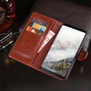 For Google Pixel 4 idewei Crazy Horse Texture Horizontal Flip Leather Case with Holder & Card Slots & Wallet(Black)