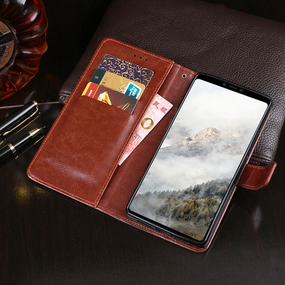For Google Pixel 4 idewei Crazy Horse Texture Horizontal Flip Leather Case with Holder & Card Slots & Wallet(Black)