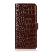For OnePlus Nord CE 3 Lite Crocodile Top Layer Cowhide RFID Leather Phone Case(Brown)