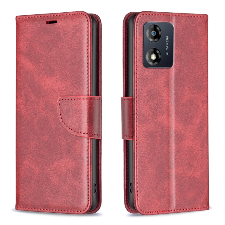 For Motorola Moto E13 4G Lambskin Texture Leather Phone Case(Red)