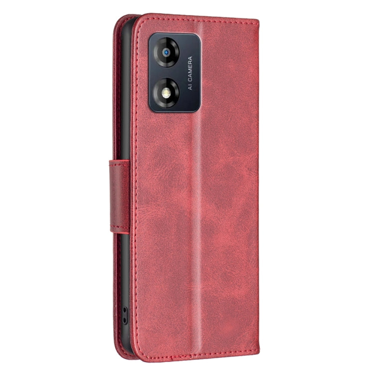 For Motorola Moto E13 4G Lambskin Texture Leather Phone Case(Red)